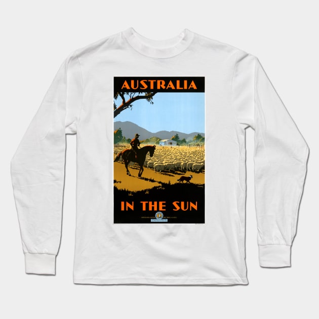 Vintage Travel Poster Australia in the sun Long Sleeve T-Shirt by vintagetreasure